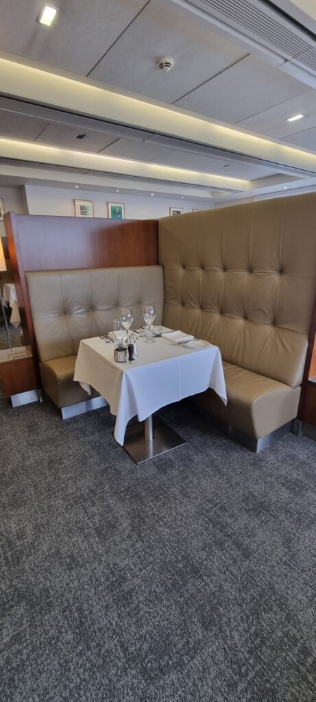 Booth in the first class dining room