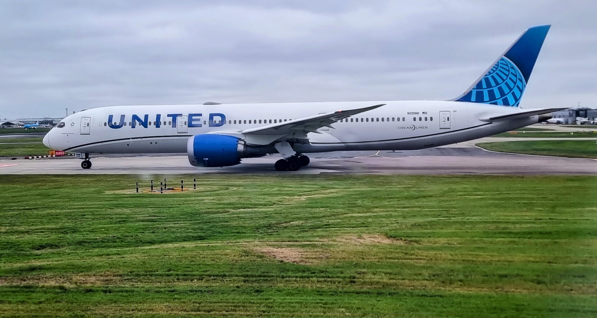 a plane on the runway