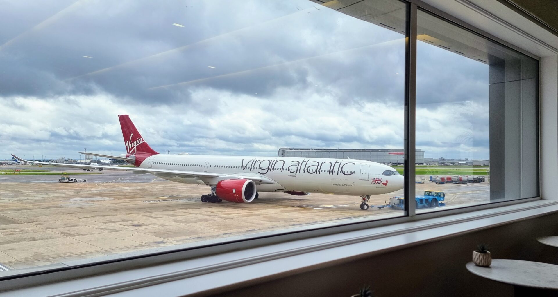 a plane on the runway Virgin Atlantic