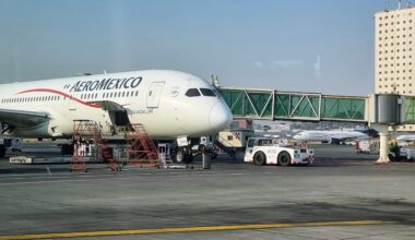 a plane on the tarmac review Aeromexico business class