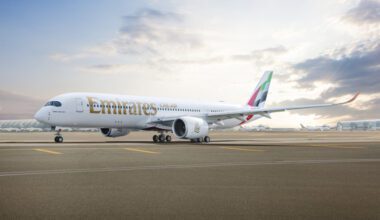 a large airplane on a runway