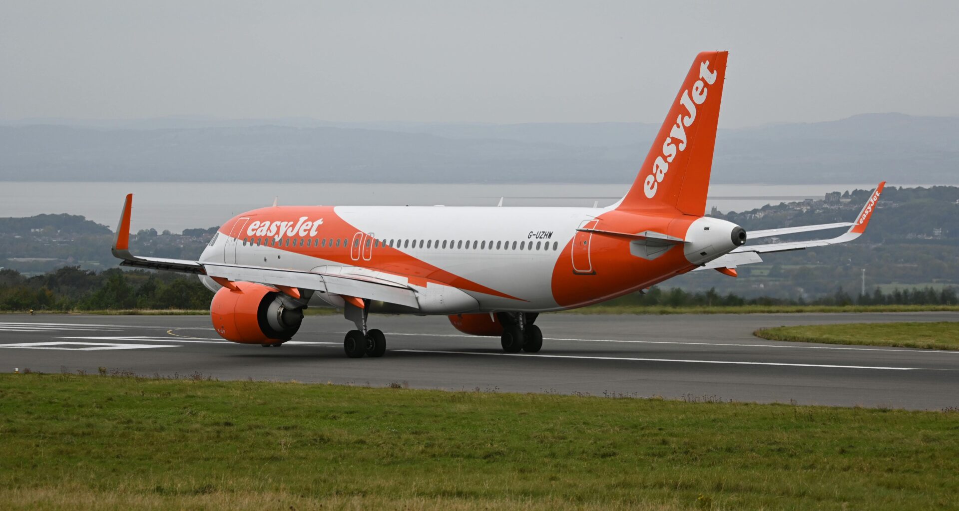 an airplane on a runway easyJet Heathrow