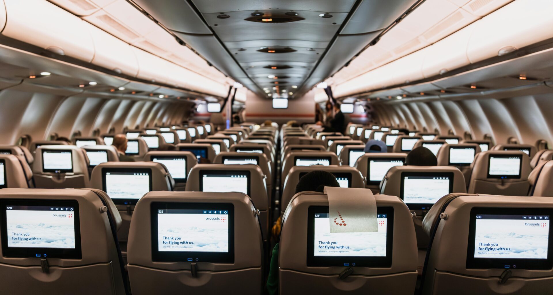 an airplane with many monitors movie aviation