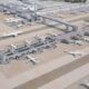 an aerial view of an airport Gatwick Airport expansion