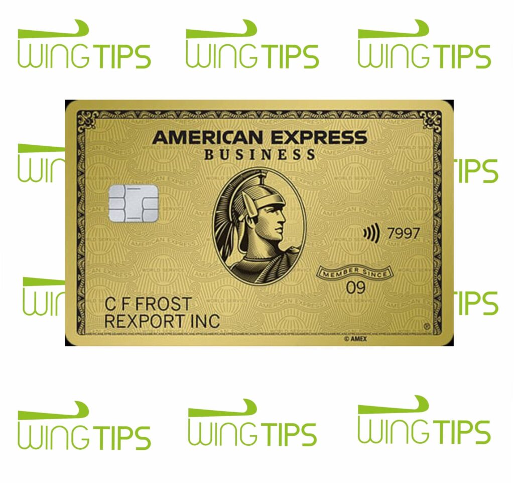 a close up of a credit card American Express Business Gold