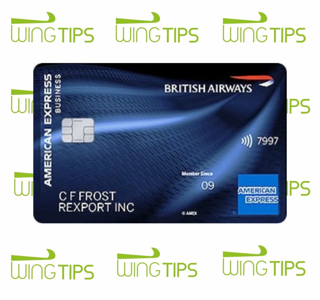 a close up of a credit card BA Amex Business Card