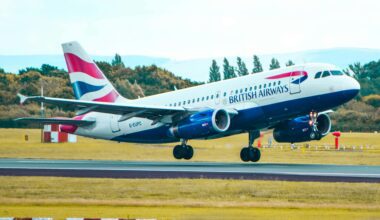 a plane taking off from a runway British Airways Club Guide