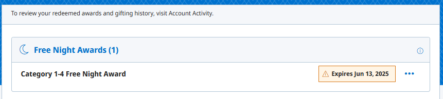 a screenshot of a login page Hyatt free night award