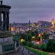 a cityscape with a monument and buildings Edinburgh Marriott Hotel