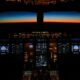 a cockpit of an airplane with a view of the sunset cameras in aircraft cockpits