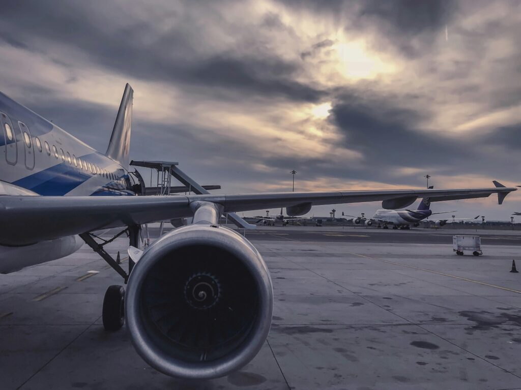 an airplane on a runway