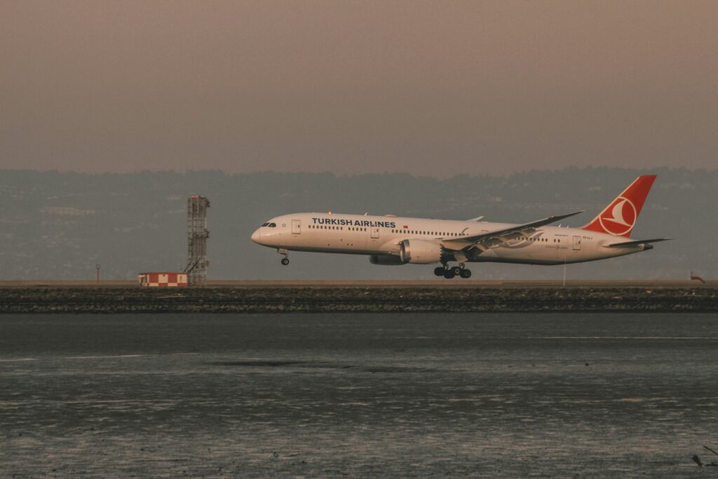 an airplane taking off from a runway Turkish Airlines Boeing order