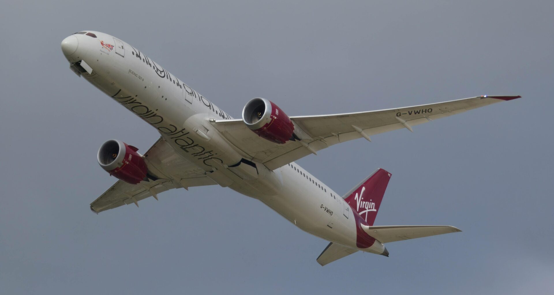 a plane flying in the sky Corneel Koster Virgin Atlantic