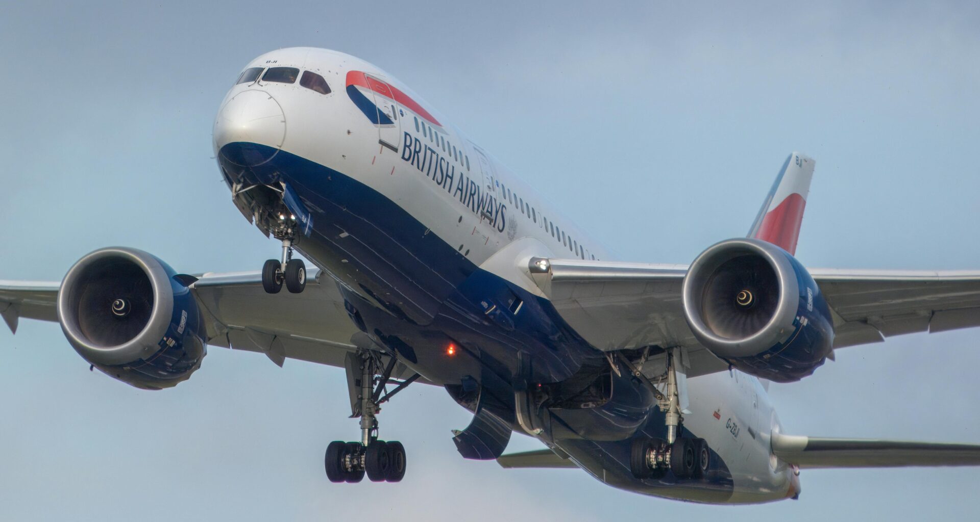 a plane in the sky British Airways St Louis